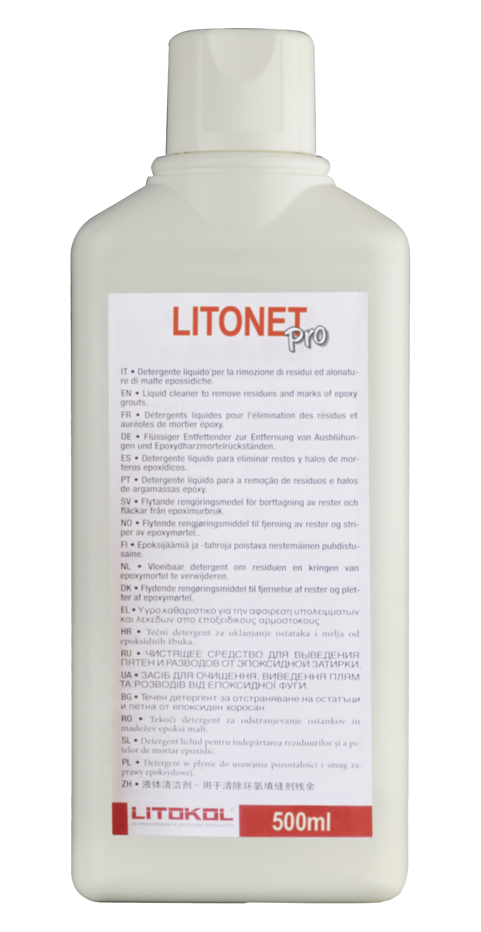 Жидкий очиститель для удаления остатоков эпоксидных затирок LITONET PRO, 0,5 л